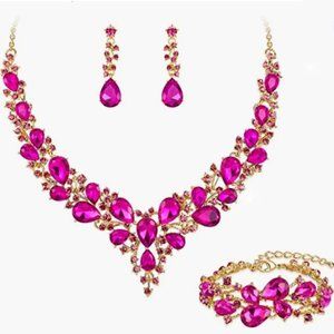 NEW Sparkling Bling Swarovski Crystal Rhinestone Bridal Wedding Necklace…